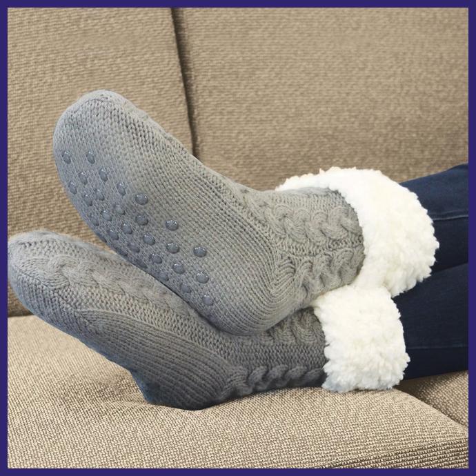 chaussettes ultra-confortables moumoute polaire sweatplaid SweetPlaid